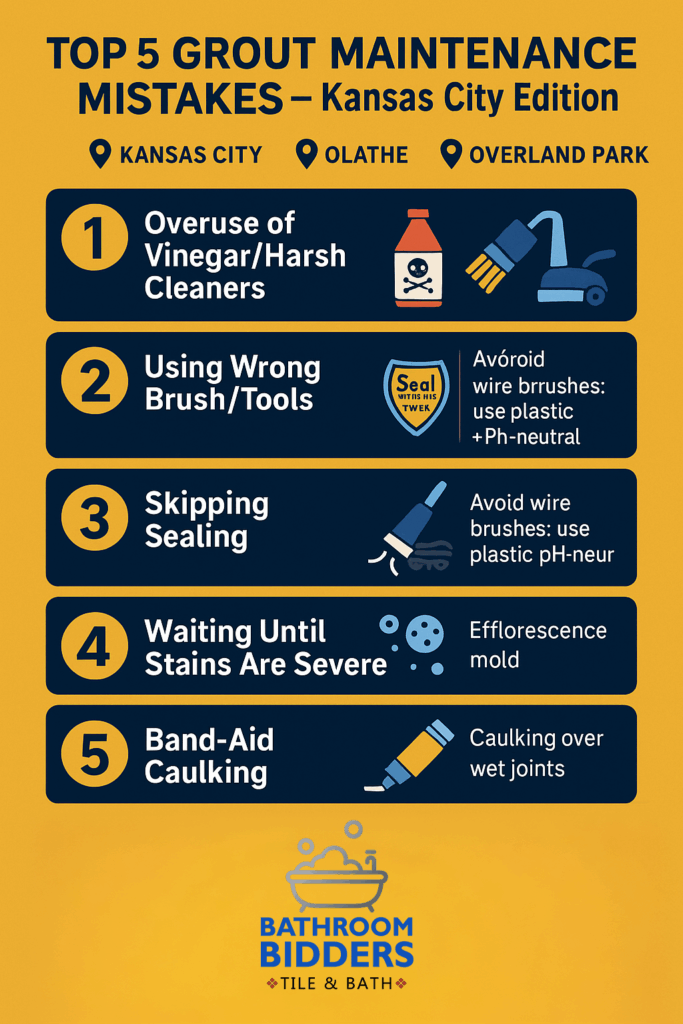 Top 5 grout maintainance fails infographic